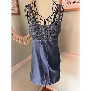 Upfront Dress Size Medium‎ Vintage Denim  Sleeveless Mini Y2k Aesthetic Street